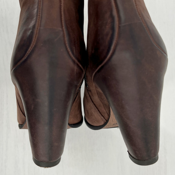 Ecco Jaffna Brown Sepia Leather Zip Heeled Ankle Boots Size US 6 EU 37 - Picture 9 of 12